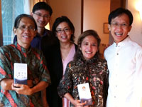 Joey, Wai Teng and Alvin with new Celergen customers in Jakarta